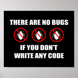 Affiche No bugs No code