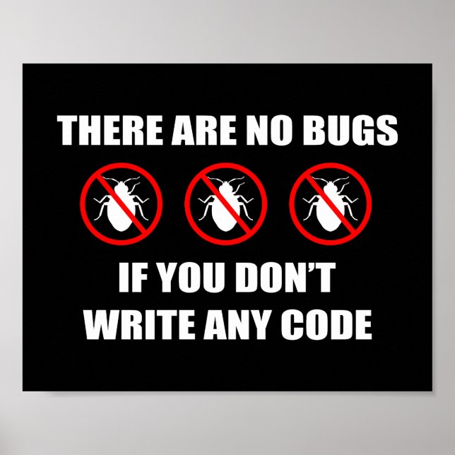 Affiche No bugs No code (Devant)