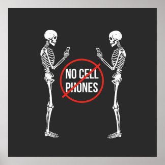Affiche No cell Phones sign.