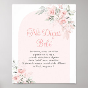 Affiche No Digas bebe Espagnol Baby shower Girl