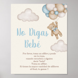Affiche No Digas Bebé letrero para Baby shower