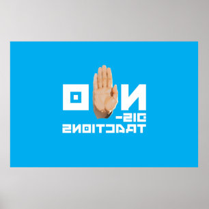 Affiche NO Distractions ! cool lisible par un miroir