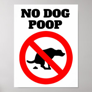 Affiche No Dog Poop Modern Simple Message Sign