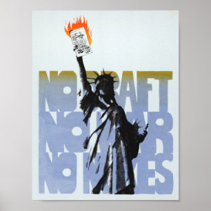 Affiche No Draft - No War - No Nukes - Statue de la Libert