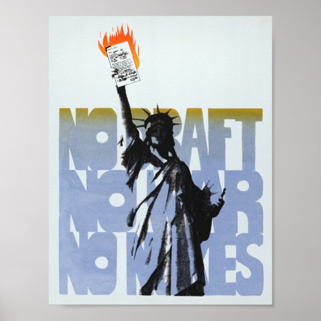 Affiche No Draft - No War - No Nukes - Statue de la Libert (Devant)