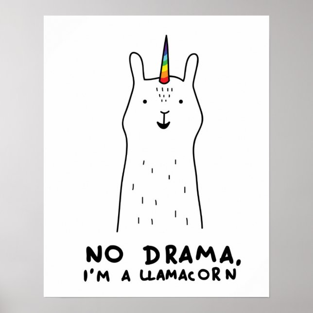 Affiche No Drama I'm A Llamacorn (Devant)