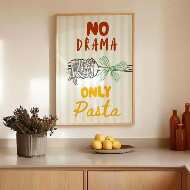 Affiche No Drama Only Pasta (Créateur téléchargé)
