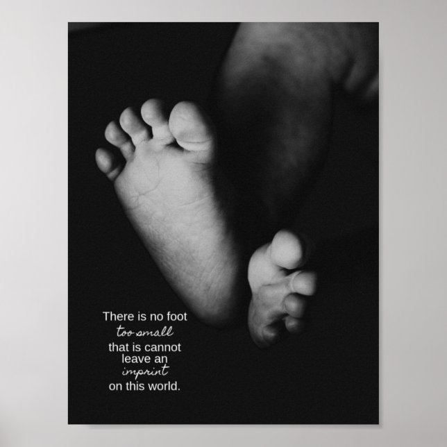 Affiche "No Foot Too Small" Miscarriage Support Grief Art (Devant)