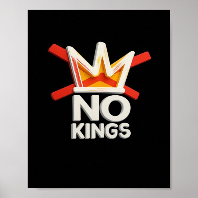 Affiche No Kings Anti Minimal Clean Design (Devant)