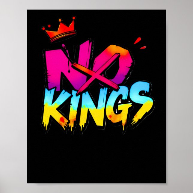 Affiche No Kings - Bold Graffiti Statement Sticker (Devant)