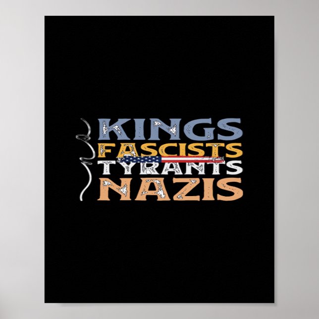 Affiche No Kings, Fascists, Tyrants, Nazis – Anti-Authorit (Devant)