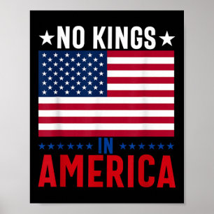 Affiche No Kings In America Flag Protest Save Democracy