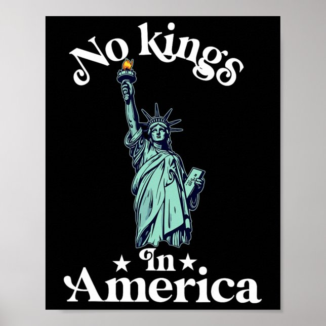 Affiche No Kings In America Flag Protest Save Democracy 17 (Devant)
