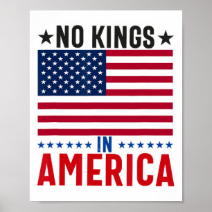 Affiche No Kings In America Flag Protest Save Democracy 4