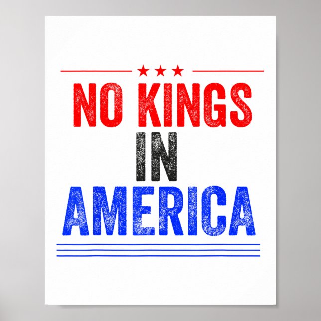 Affiche No Kings In America Flag Protest Save Democracy 7 (Devant)