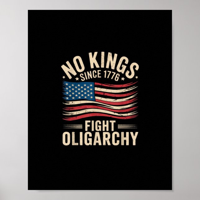 Affiche No Kings In America Since 1776  Oligarchy Patrioti (Devant)