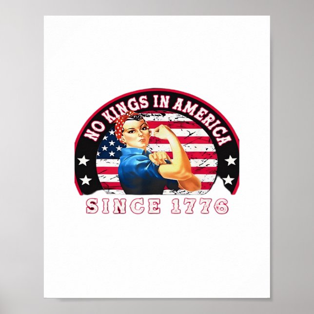 Affiche No Kings In America Since 1776 USA Flag Save  Esse (Devant)