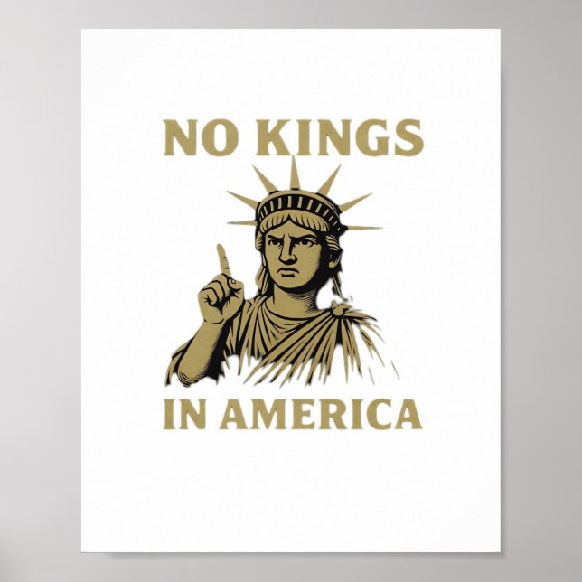 Affiche No Kings In America Statue Of  No Kings Day Protes (Devant)