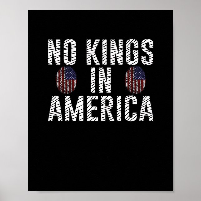 Affiche No Kings In America USA Flag Fingerprint Creative  (Devant)