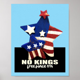 Affiche No Kings Liberté Démocratie Étoiles patriotiques