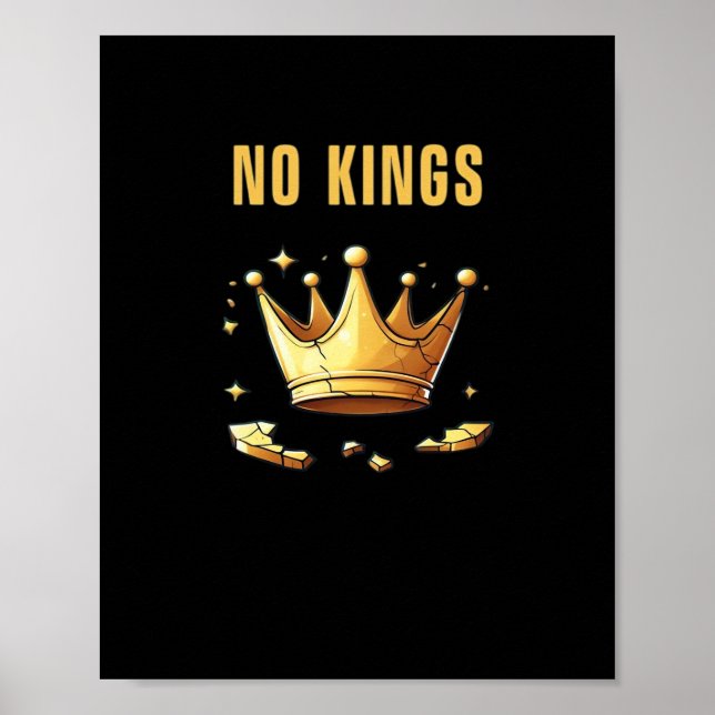Affiche No Kings. Simple Yet Impactful Visual Of A Destroy (Devant)