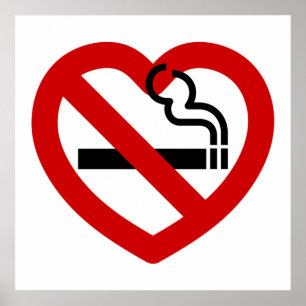 Affiche No Love For Smoking Sign