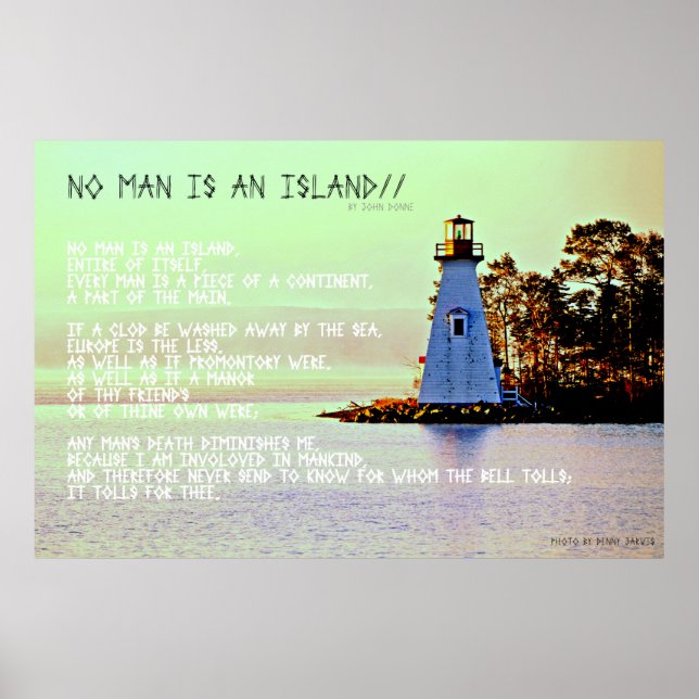 Affiche No Man is An Island, par John Dunne (Devant)