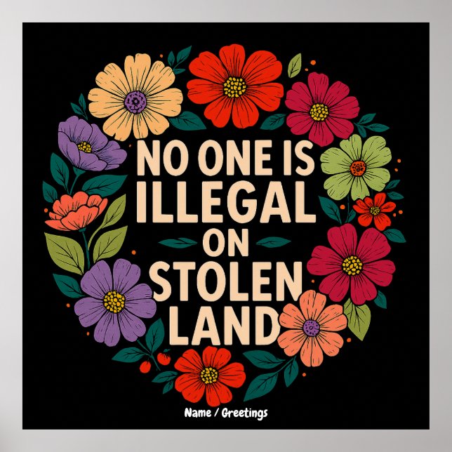 Affiche No One Is Illegal on Stolen Land Indigenous Pride (Devant)