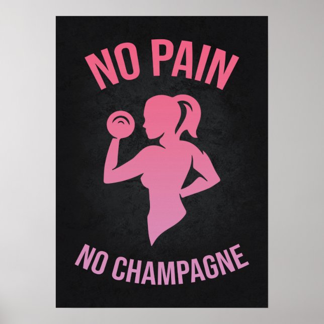 Affiche No Pain No Champagne - Gymnase pour femmes (Devant)