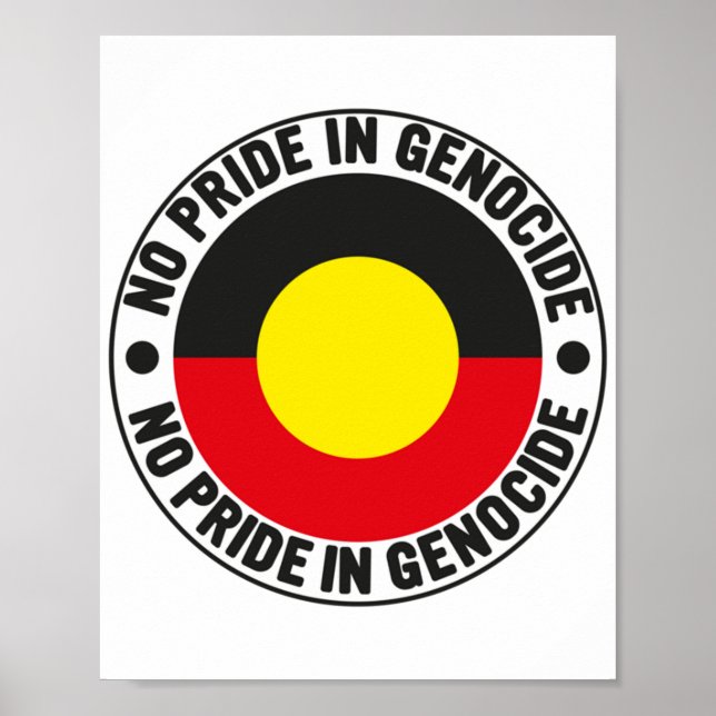 Affiche No Pride In Genocide Aboriginal Flag National Sorr (Devant)