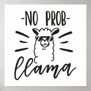 Affiche No Prob Llama Design