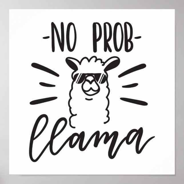 Affiche No Prob Llama Design (Devant)