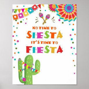 Affiche No Time To Siesta Cactus Fiesta Table Sign