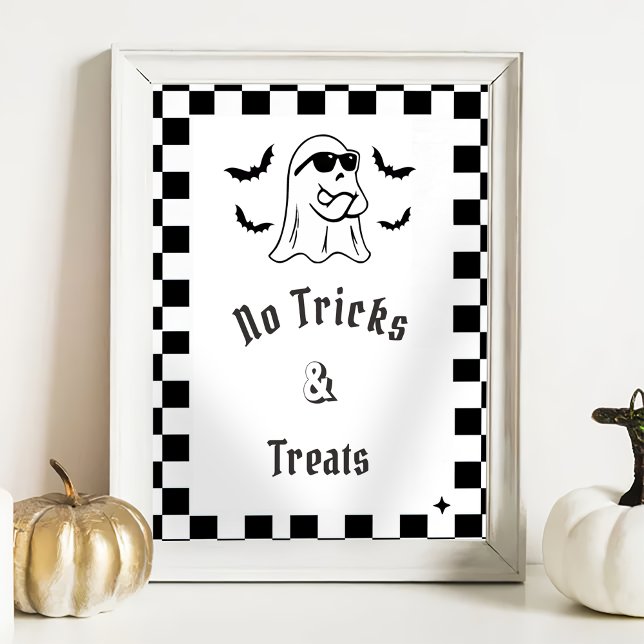 Affiche " No Tricks & Treks" Boo Funny Baby shower Jeu (Créateur téléchargé)