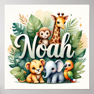 Affiche Noah Safari Nursery Wall Art