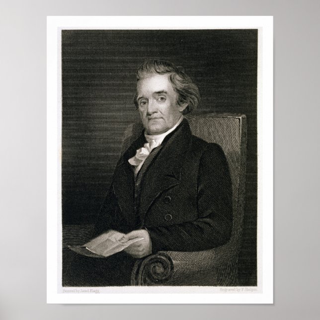Affiche Noah Webster (1758-1843) gravée par Frederick W. (Devant)