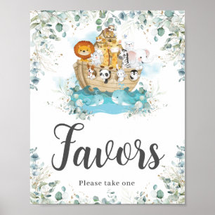 Affiche Noah's Ark Eucalyptus Verdure Anniversaire Faveurs