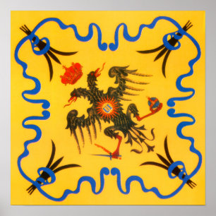 Affiche Nobile Contrada dell'Aquila Palio di Siena (Aigle)