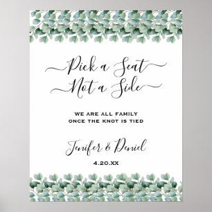 Affiche Noces de verdure botanique d'eucalyptus