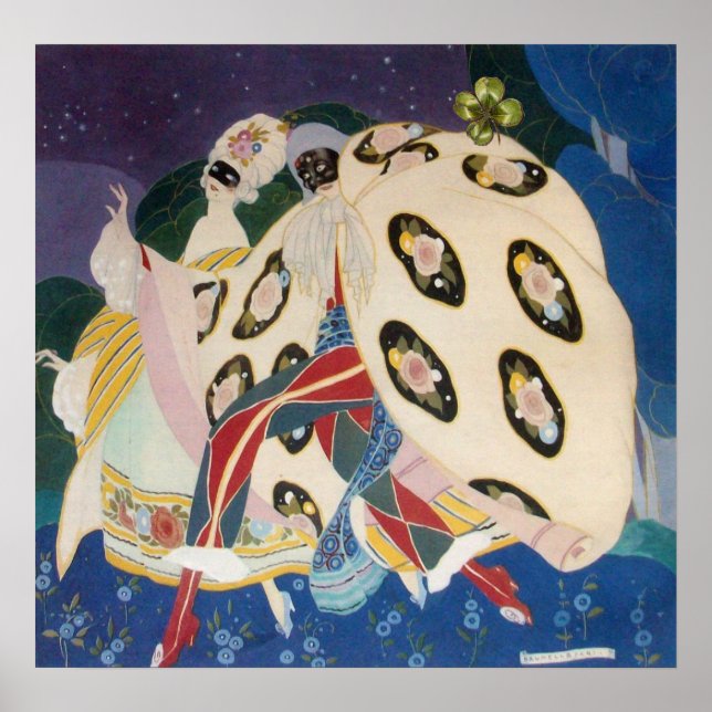 Affiche NOCTURNE AVEC MASQUES / Mascarade vénitienne Art D (Devant)