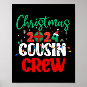 Affiche Noël 2024 Cousin Crew Jeu de Noël Lumières Drôle M