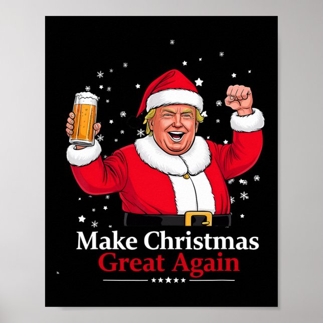 Affiche Noël 2024 Trump Et Bière Font Noël (Devant)