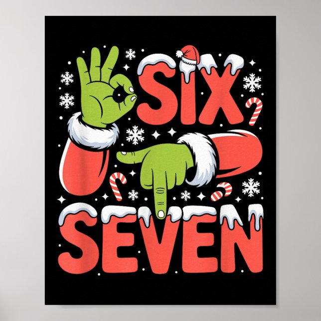 Affiche Noël 67 Mème drôle de Noël Six Sept Main de Santa  (Devant)