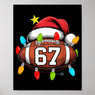 Affiche Noël 67 Mème Football Chapeau de Père Noël Drôle X