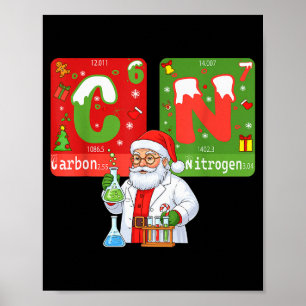 Affiche Noël 67 Mème Science Chimie Humour Périodique