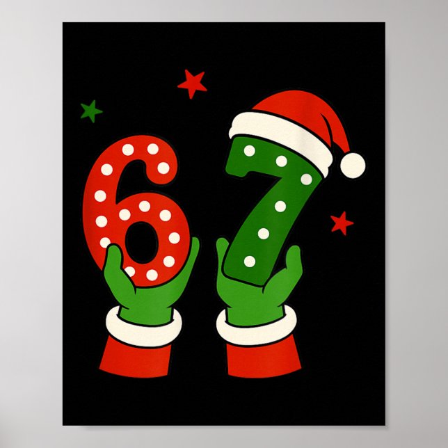 Affiche Noël 67 Six Sept Drôle Gen Z Alpha Argot Mème (Devant)