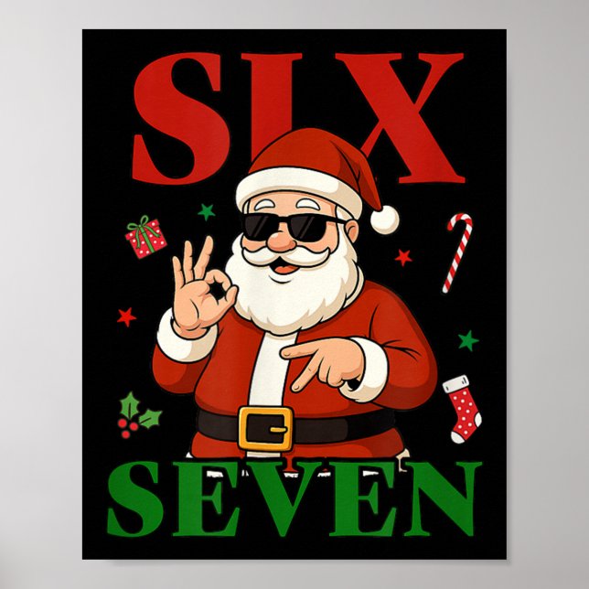 Affiche Noël 67 Six Sept Funny Gen Z Alpha Argot Mème (Devant)