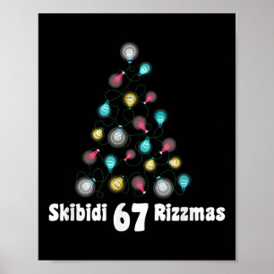 Affiche Noël 67 Skibidi Rizzmas Drôle Gen Z Argot Xma