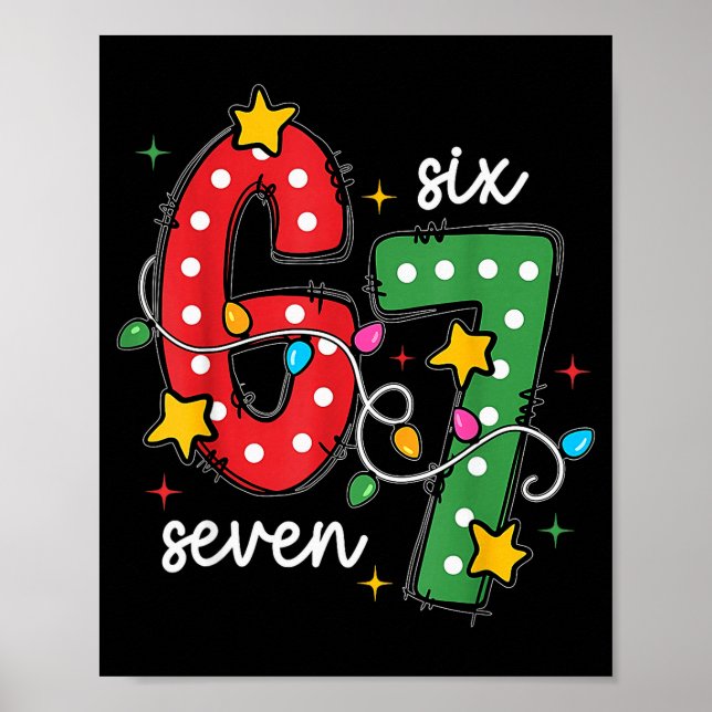 Affiche Noël 6 7 Six Sept Blague Drôle Citation Meme Xma (Devant)