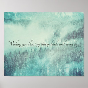 Affiche Noël À feuillage persistant Forêt Solstice d'hiver